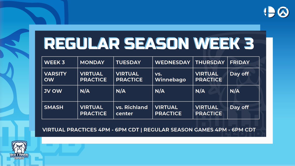 🛡️Here is the week 3 schedule!🛡️
#PressW 🛡️