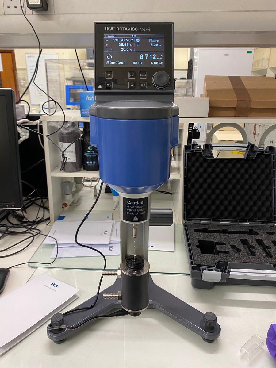 hiltonlab's tweet photo. Trialing an @IKAworldwide Viscometer in the lab - nice looking piece of kit and prefect for 3DPrinting https://t.co/9BONkbzbhs