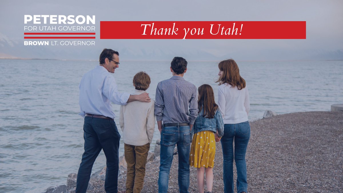 Finally, I want to say thank you to my family, my running-mate  @KarinaForUtah, our staff, volunteers, supporters, and the nearly half-million Utahns who trusted us with their vote. Public service is an honor and I’m proud to have contributed to our democratic election. 8/8