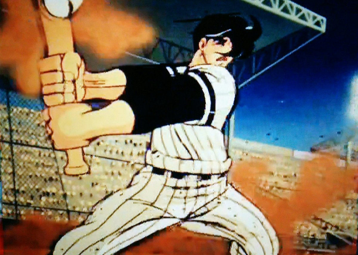 Dark Knight A Twitteren 子どもの時 この 巨人の星 の大リーグボール1号を打つ花形満のデフォルメ表現を観た時 本当に衝撃でした プロ野球なのに宇宙まで感じさせる感じで 個人的にはアニメで 未だにこれを超えるデフォルメ表現は無い気がします 2枚目の手の