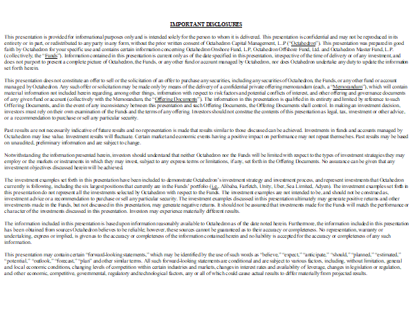 First, some mandatory disclosures