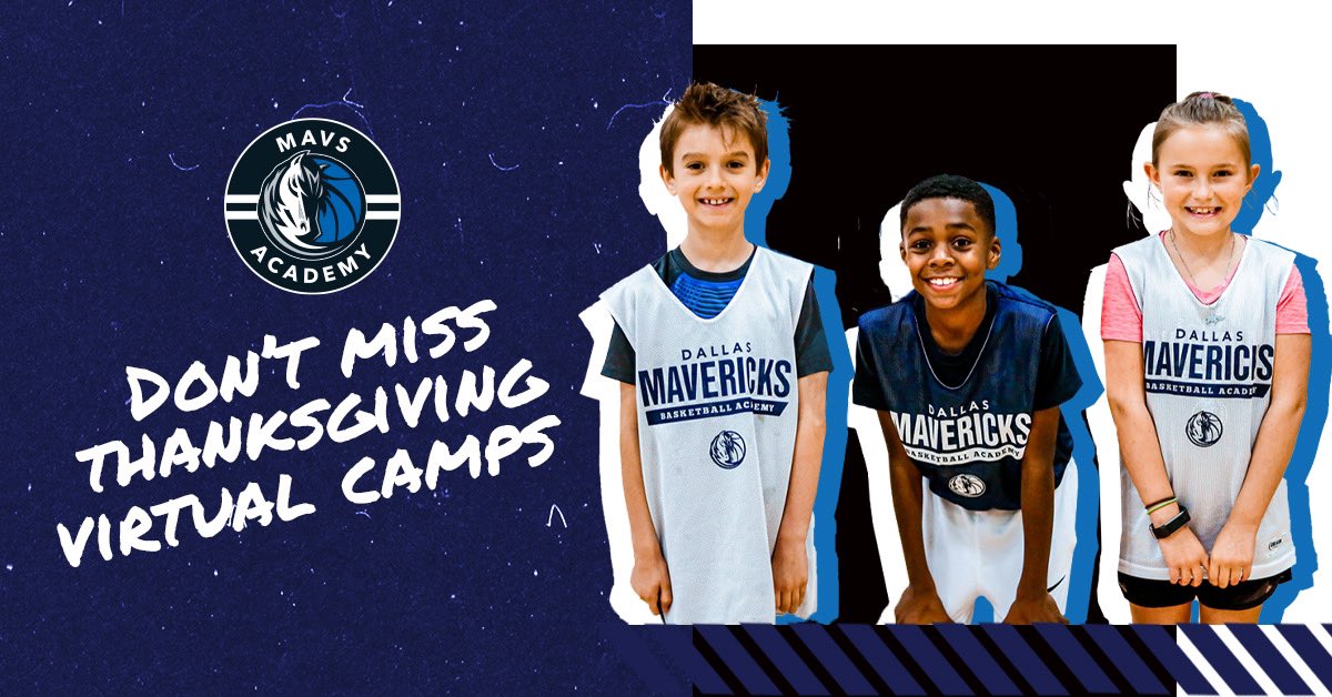 "I'm bored!" Sound familiar parents? Sign your child up for a Mavs Academy Virtual Camp this Thanksgiving Break 🙌 Dance, Hoop, Gaming, and MORE! 🏀🎮💃 

#MFFL  | SIGN UP: mavs.com/community/bask…