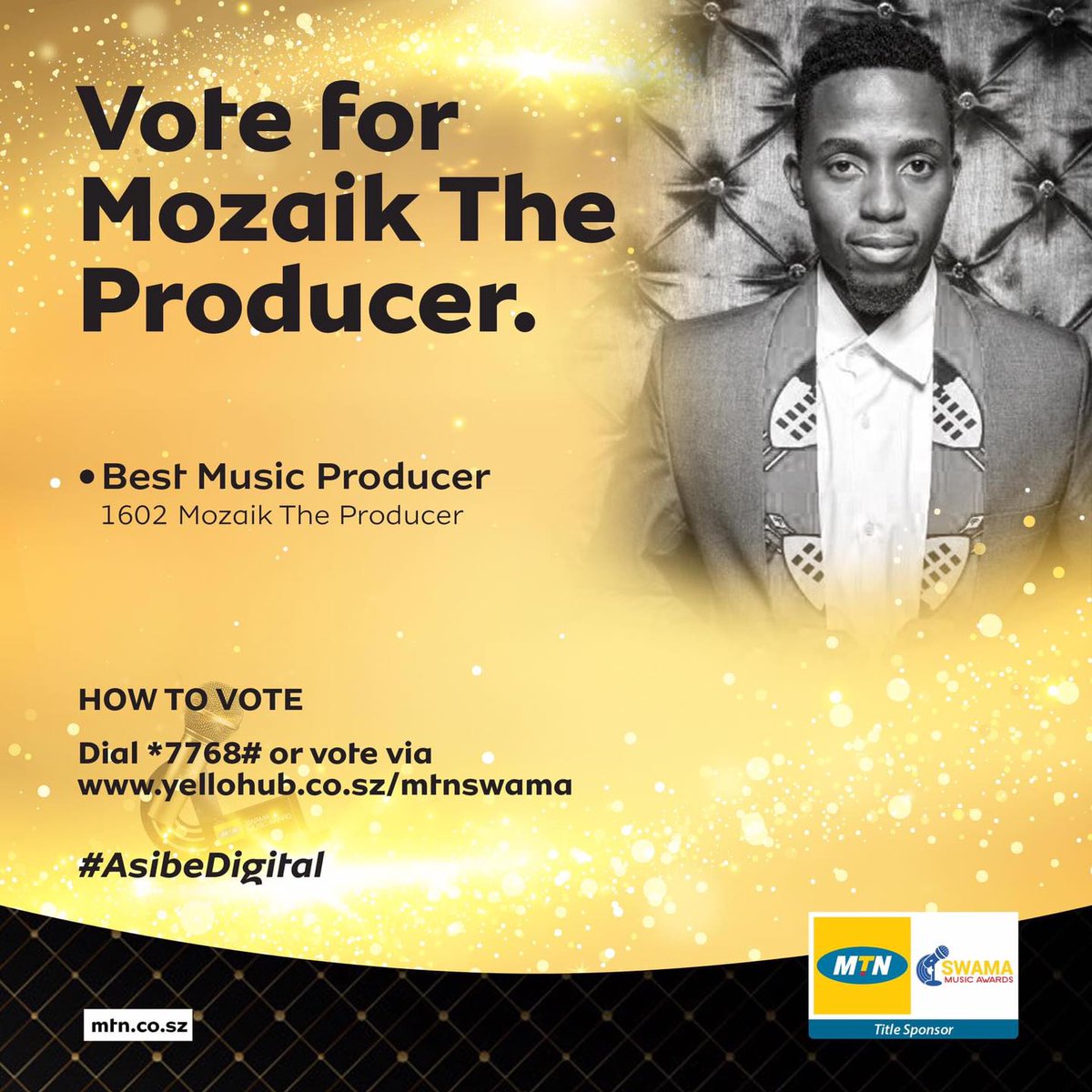 cgrecordsSD's tweet photo. Our CEO &amp; In-house producer has been nominated in the BEST MUSIC PRODUCER category. We need YOUR votes to bring this win home. Calling all ground claimers to vote for @MozaikProducer  by dialing *7768# or visiting https://t.co/dwJU0zv2fz
👇🔥

#weclaimground https://t.co/gTxQT8qfwo
