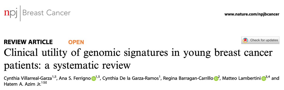 Dra_CVillarreal's tweet photo. Genomic signatures provide comparable prognostic information in young women with breast cancer and their older counterparts. These tests serve as important tools to refine the treatment decision-making process. https://t.co/UDvGOWOKsa