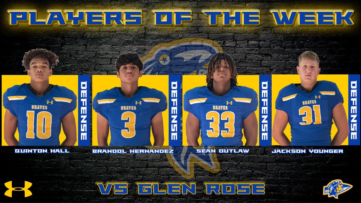 Congratulations to our Week 11 Players of the Week vs Glen Rose.