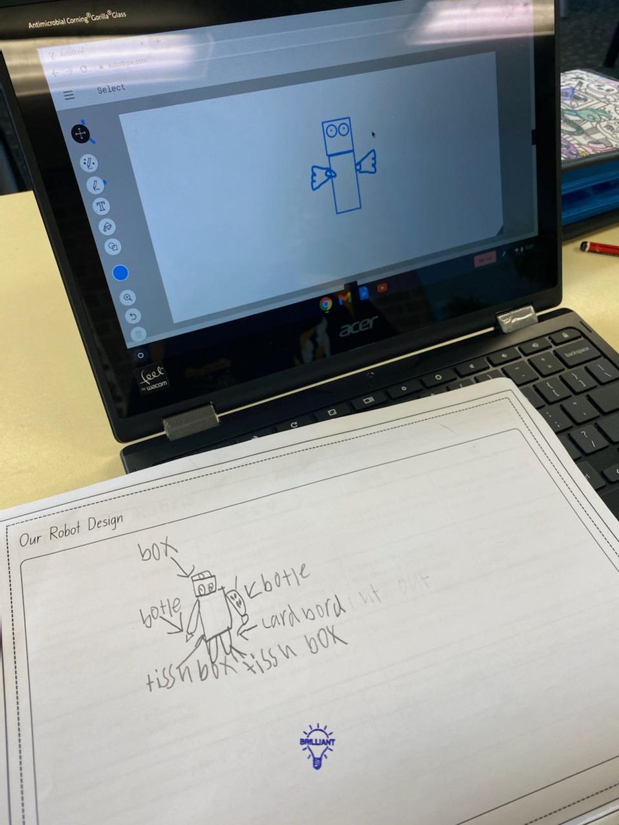 2L working in AutoDraw to design their robots with <a href="/LarinaPerugini/">Larina Perugini</a>