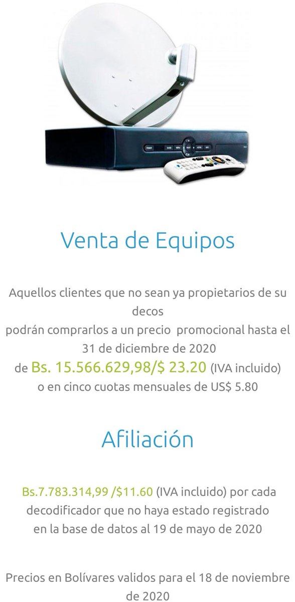 _sumoza's tweet photo. Planes y precios de @SimpleTVVE @DIRECTVVE #DirecTV #SimpleTV https://t.co/ajYYniXDNE