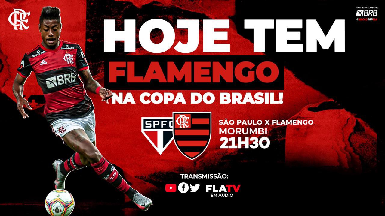 Flamengo on X: HOJE TEM MENGÃO NA SEMIFINAL DA COPA DO BRASIL! Às 21h30, o  Mais Querido enfrenta o São Paulo, no Morumbi, no jogo de ida! Vamos com  tudo! 💪 #SAOxFLA #