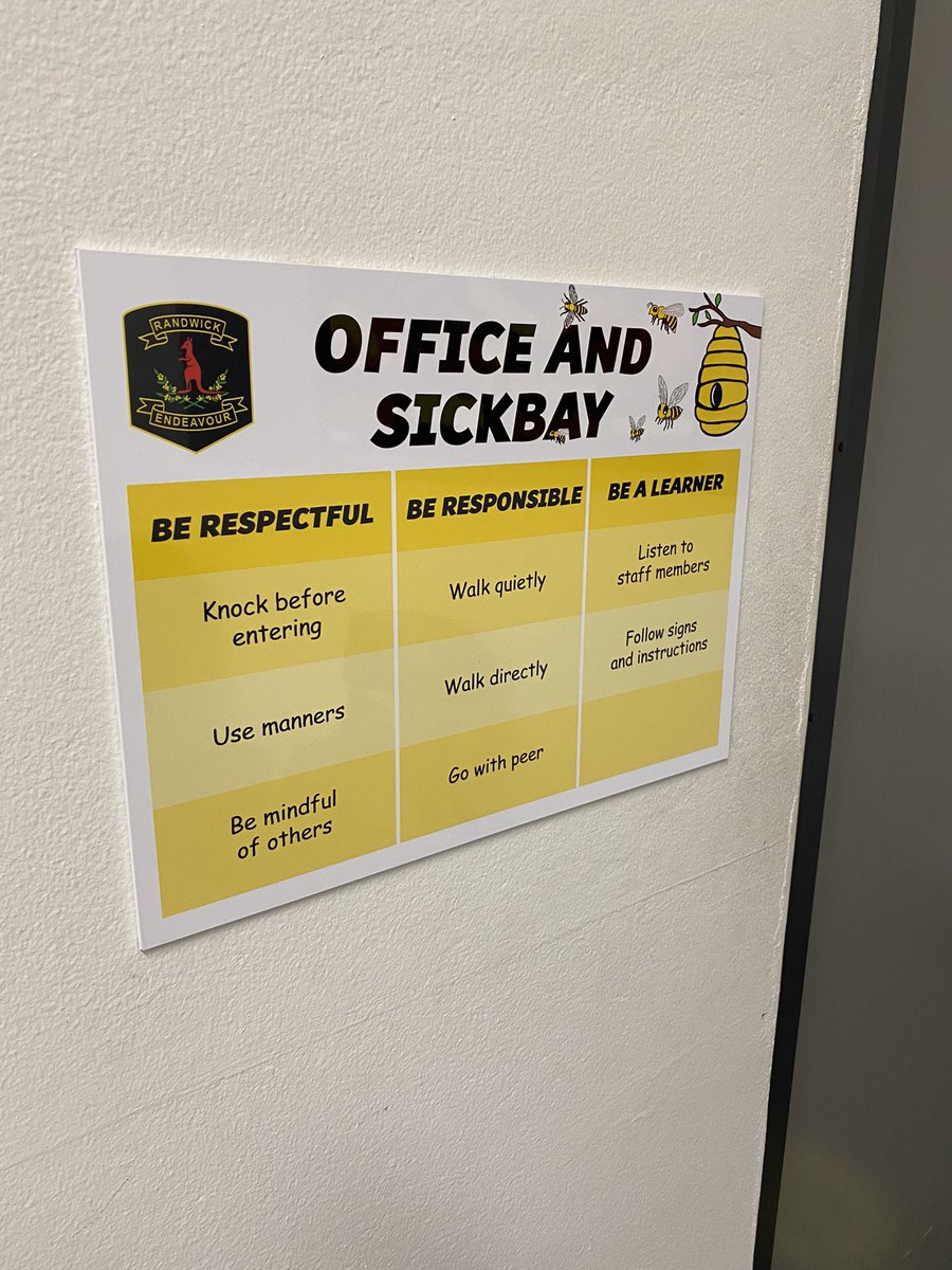 PublicRandwick's tweet photo. Our new #PBL signs are spectacular! Itβs so lovely to see all our school values around the school. π #PositiveBehaviour #education #PositiveBehaviourforLearning https://t.co/eMyDzBkuZW
