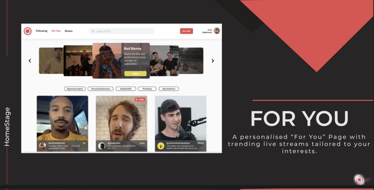 simranthinks's tweet photo. We realized the best part of live entertainment is enjoying it with your friends. Our team came up with HomeStage - video chat your friends while watching your fave artists, wide variety of live shows, merch shops, + more. We made this in 30 hours. I’m pretty freakin proud of us. https://t.co/L30tgATFnv