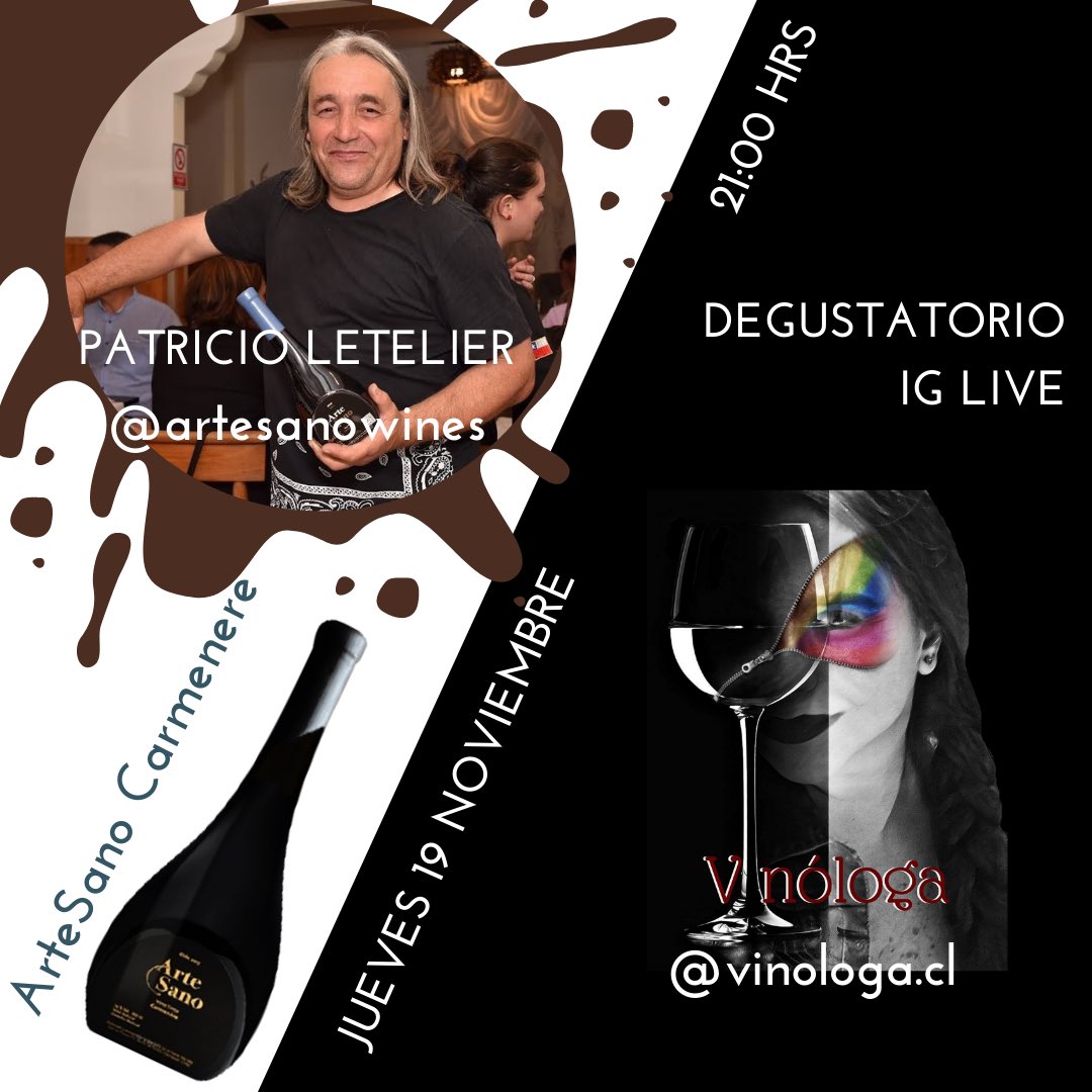 vinologacl's tweet photo. DEGUSTATORIO DE MIEDO

Este jueves 19, estaremos con Patricio Letelier, el “artesano” tras Viña La Puente Alta.
Conversaremos de su gran vino ArteSano y de la cepa Carmenere...no te lo pierdas!  Jueves 21:00 hrs. por IG LIVE @vinologa.cl https://t.co/gV9I5WwGam