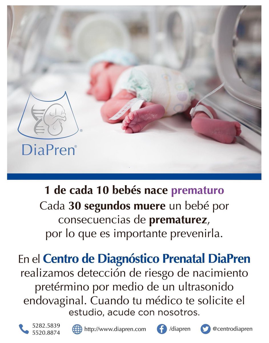 centrodiapren's tweet photo. ¿#SabíasQué 1 de cada 10 bebés nace prematuro?

En @centrodiapren realizamos detección de riesgo de nacimiento pretérmino por medio de un #ultrasonido endovaginal. 

Cuando tu médico te solicite el estudio, acude con nosotros. #VenADiaPren

#DiaPren #DíadelPrematuro https://t.co/VKuWyaMckt