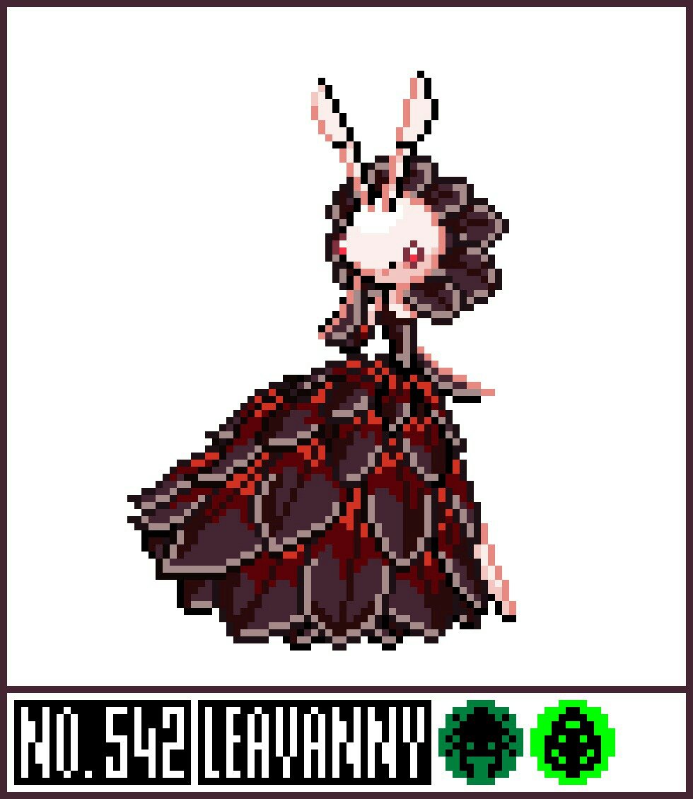 OrderXchaoS_Art's tweet photo. Esta es la Leavanny Aeonium Negra, una variación hecha por mi basada en la planta del mismo nombre, estando así, su habilidad pasa a ser Robustez.
#leavanny #pokemon #bugtype #planttype #sprite #pixelart #pixel #digital #variant #black #aeonium #blackaeonium #dress https://t.co/1OrdWcQe1k