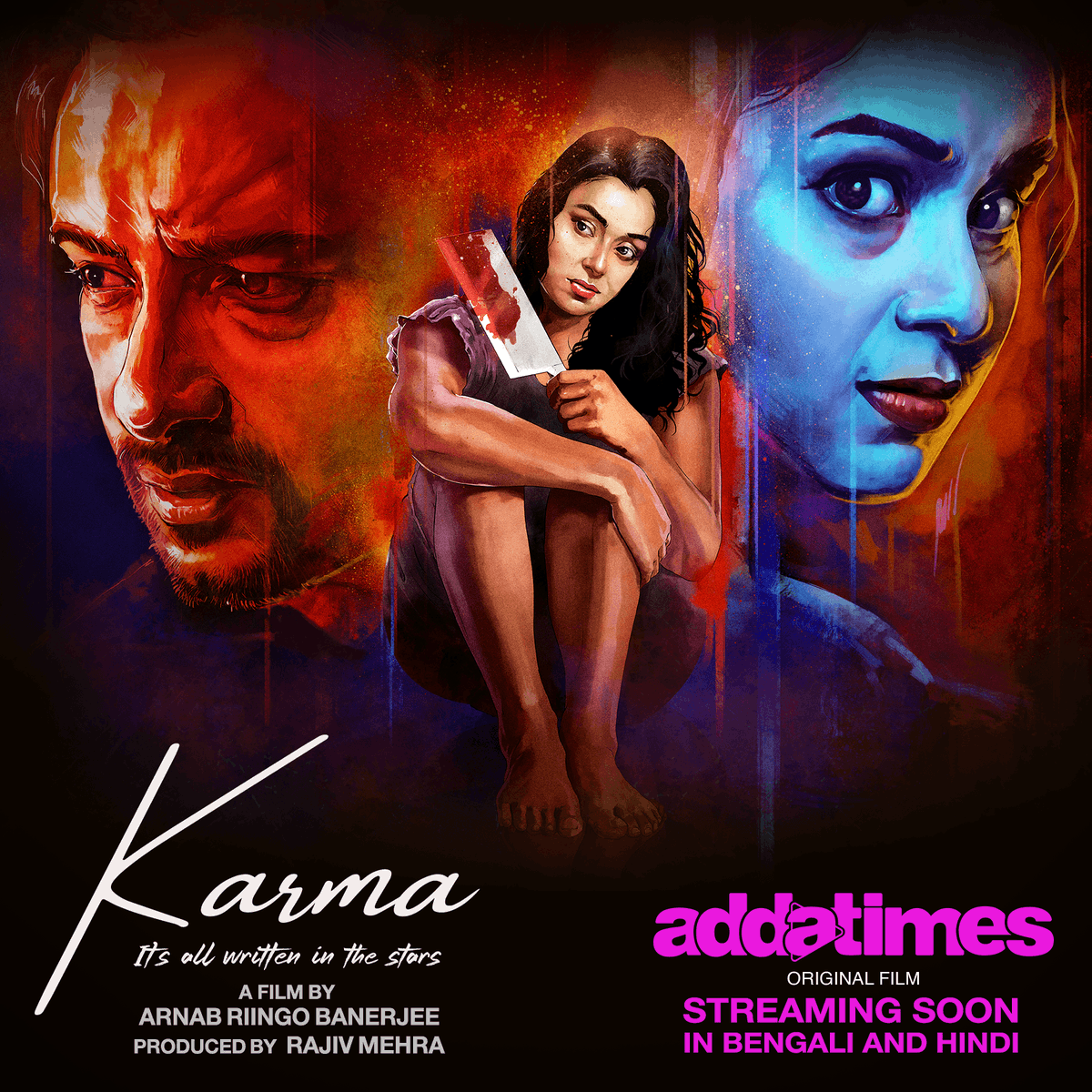 addatimes's tweet photo. Forget Revenge, Believe in Karma!
#Karma, streaming soon.
@RiingoB | @rajivmehra2016 | @shaheb17 | Pritha Sengupta | Duke Bose | Saoli Chattopadhyay | @thepayeelroy | Biswajit Ghosh | Ankita Roy | Piya Debnath | Iman Maitra | TALKY Studio
#KillingsBeginSoon #UpNext https://t.co/QO3zLWP9Yd