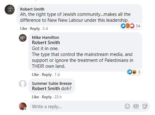 Meanwhile, Keir visited a local synagogue on 15 November, let’s see what people following the Labour Party Facebook have to say: