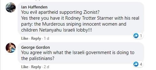 Meanwhile, Keir visited a local synagogue on 15 November, let’s see what people following the Labour Party Facebook have to say: