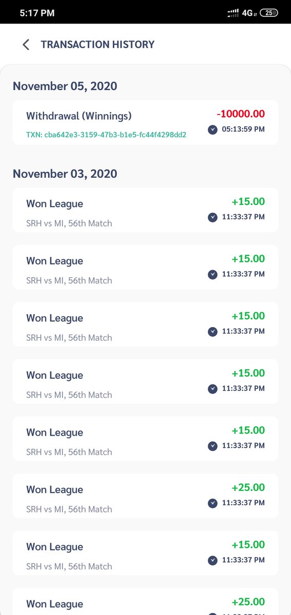 Delite28886759's tweet photo. @playing11app  no confirmation email and amount not credited. 18 nov? When you do withdrawl https://t.co/WA1B07Uv7X