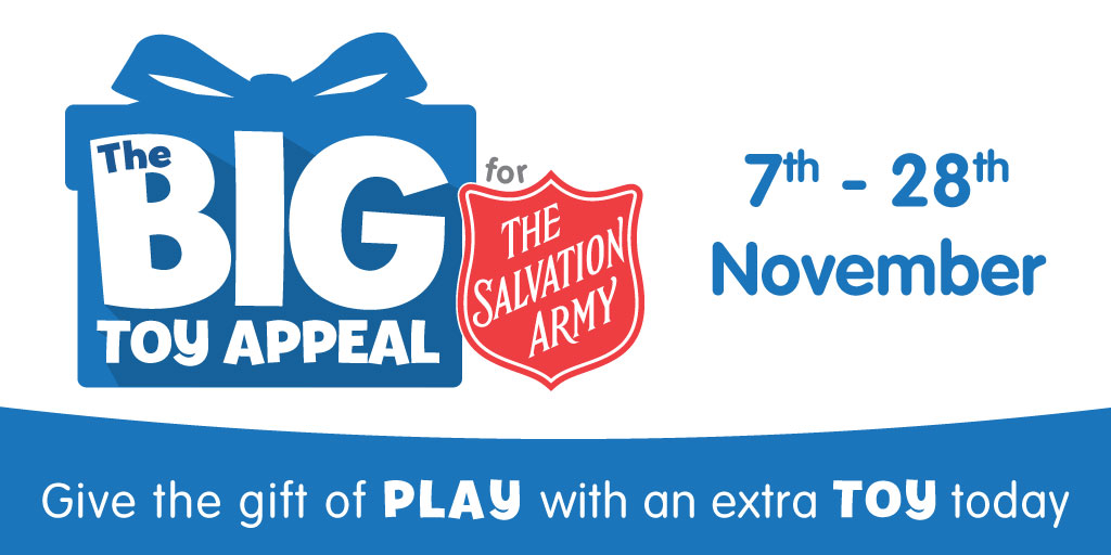 salvationarmyuk's tweet photo. We’ve teamed up once again with @EntertainerToys, to launch #TheBigToyAppeal; delivering presents to children who need them the most in a year when many family budgets have been hit hard.  T’s &amp; C’s apply. To participate in the appeal please visit: https://t.co/Le9tt9ZqZh https://t.co/0aHrrZqBNR
