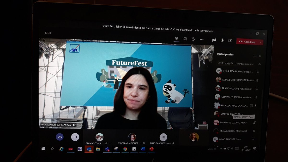 #axafuturefest #keeplearningataxa Arrancamos el.tercer día de Future Fest!!!! Vamos por el tercer taller "el renacimiento del dato a través del arte" llevado a cabo por los compañeros de la oficina del dato <a href="/nuriagilhervas/">Nuria Gil Hervás</a> <a href="/yoloterolop/">yolanda otero</a> <a href="/AliciaGutiG/">Alicia Gutiérrez</a> <a href="/susana07garcia/">Susana Garcia</a> <a href="/Monic_11a/">Mónica del Amo Espínola</a>