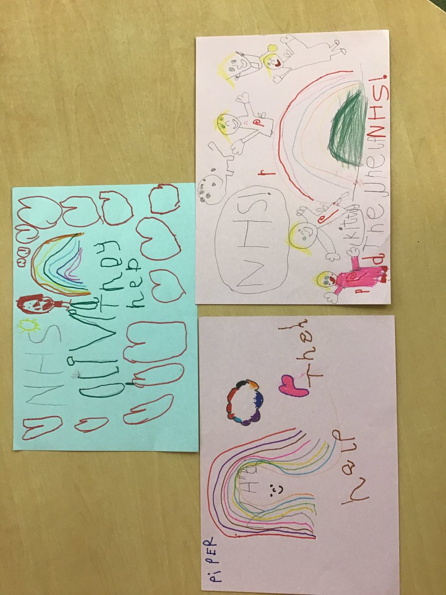 parkdale_r's tweet photo. This week we have been researching the medical services that support our community. We have also been looking at displays in the corridor and ‘pinching’ ideas to make our own work fabulous... here are our posters about the NHS🌈 #theyhelp #NHS https://t.co/IGFidi3ZiT