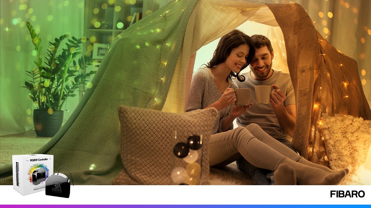 Invita más color a tu hogar con una exhibición de luces mágicas gracias al controlador #FIBARO RGBW. Se ve precioso, ¿no? buff.ly/36MsYLi