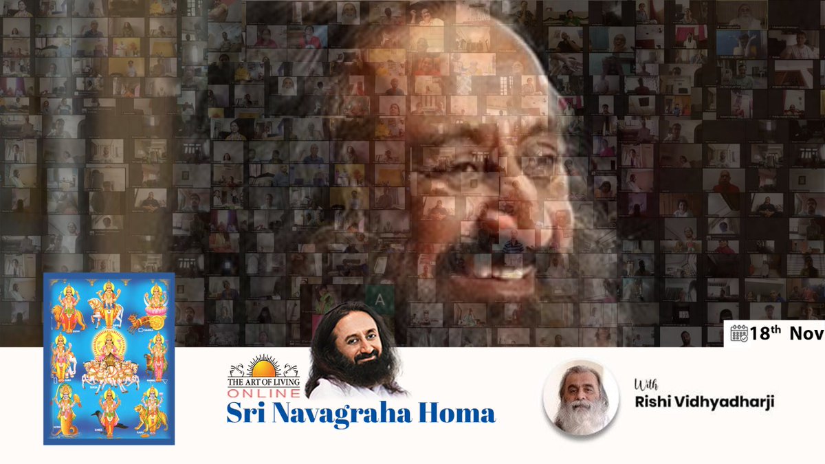 Rishividhyadhar's tweet photo. NavgrahaHoma is performed to eliminate the malefic effects of planets on an individual.

Thousands of devotees joined us for the Navgraha Homa, to seek the blessings of the Deities presiding the nine planets. 

Visit: https://t.co/Klep6OAMkl https://t.co/1NVdJBOhX3