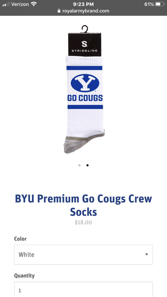 InkedCougar's tweet photo. @Hookemcougs Get ya some! @royalarmybrand #GoCougs #sockup https://t.co/QErqF0IQ3L