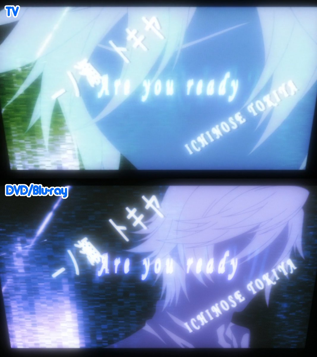 (3/6) Masato and Tokiya's colors were accidentally switched, which was fixed in the DVD/Blu-ray version. Tokiya was also redrawn.