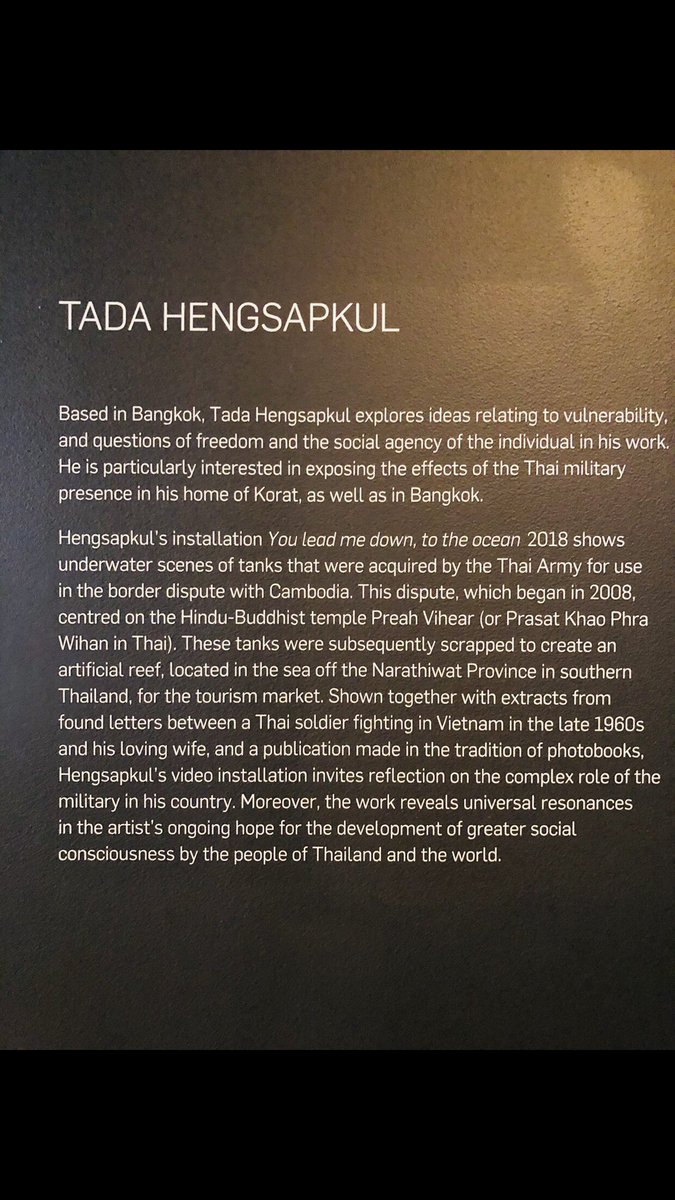 Tada Hengsapkul (Thailand), You lead me down, to the ocean, 2018. Seen at QAGOMA. I have seen this work twice in Brisbane and Singapore, and its always arresting.