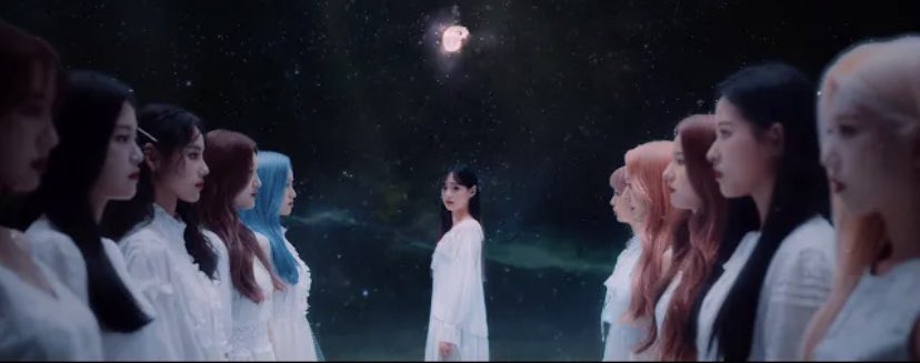 is doing for herself. furthermore, in contrast to all the other girls in the mv, in this shot she is by herself standing under the moonlight. i think this not only implies that she is going to play a significant role in the loonaverse moving forward but it also reaffirms that +