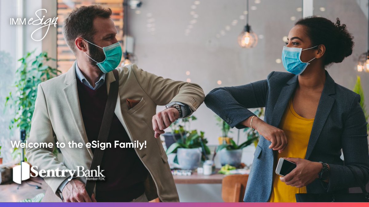 IMMeSign's tweet photo. Adding another great client to the IMM #eSign family! Sentry Bank selected our #eSignatures interfaced with their @CSIsolutions #NuPoint and #Finastra #LaserPro systems. Thank you for choosing #SimplyTheBest solution for #Banks ! #DigitalTransformation #Fintech https://t.co/WpnH5iS3yv