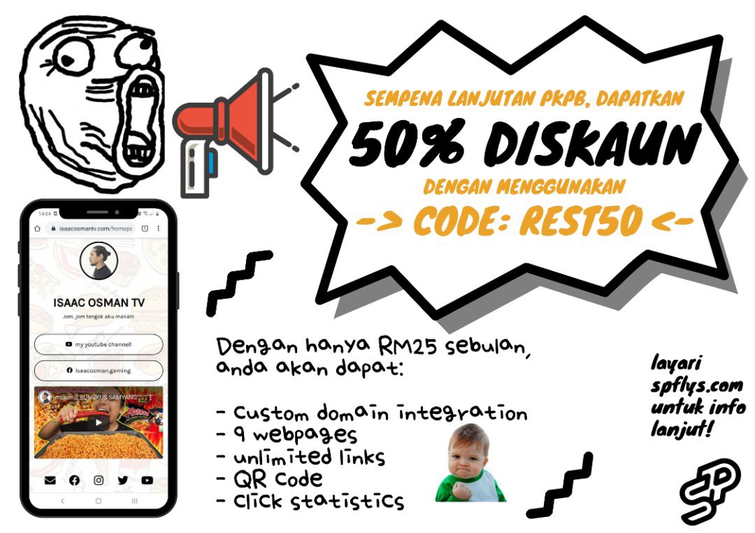 nisa_kay's tweet image. Nisa kan kalau nak shopping Nisa suka kalau seller ada link landing page &amp;amp; kita boleh pilih nak contact utk apa. Nak ke Whatsapp ke, Telegram ke, IG / FB page ke. Senang! Eh korang pun boleh la buat dgn #SPFLYS tengah ada promo lagi tau! Macam menarik eh feature yg dia offer?