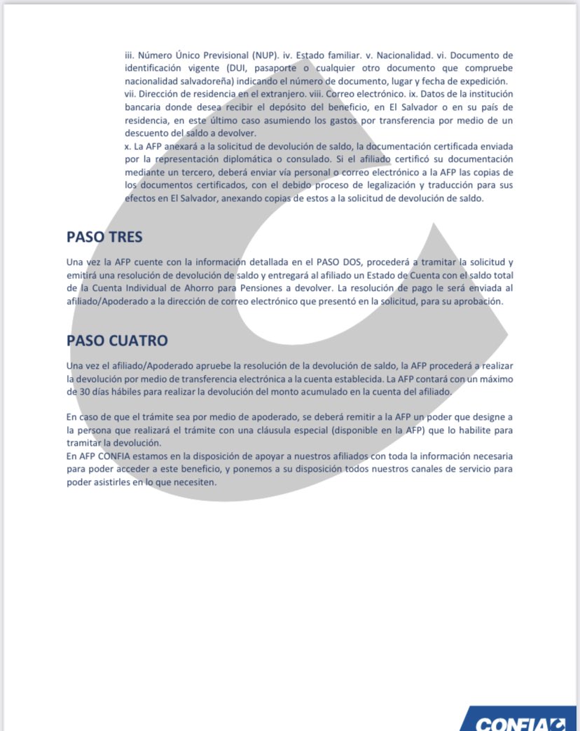 Ronyramirezbri's tweet photo. @DignaPension @mesadetrabajop1 @AsambleaSV @Franciszablah  Quiero denunciar públicamente que las AFPs han lanzado su propia normativa. Está totalmente contrario al decreto de devolución . Como es posible ? Por otra parte los consulados no quieren dar ratificaciones de residencia. https://t.co/ygUNClO6SB