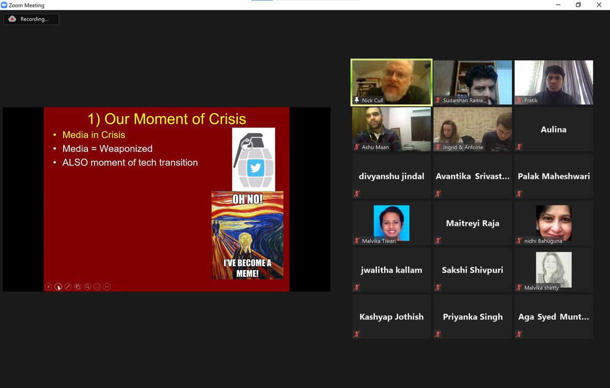 indfoundation's tweet photo. Glimpses from @NickCull’s, Professor, Public Diplomacy, @USC session on ‘Reputational Security: How and Why is it important’ at virtual learning programme: ‘Role of Public Diplomacy and Soft Power in the New World Order’ today. #ReputationalSecurity #PublicDiplomacy #SoftPower https://t.co/WOMRJpwQD0