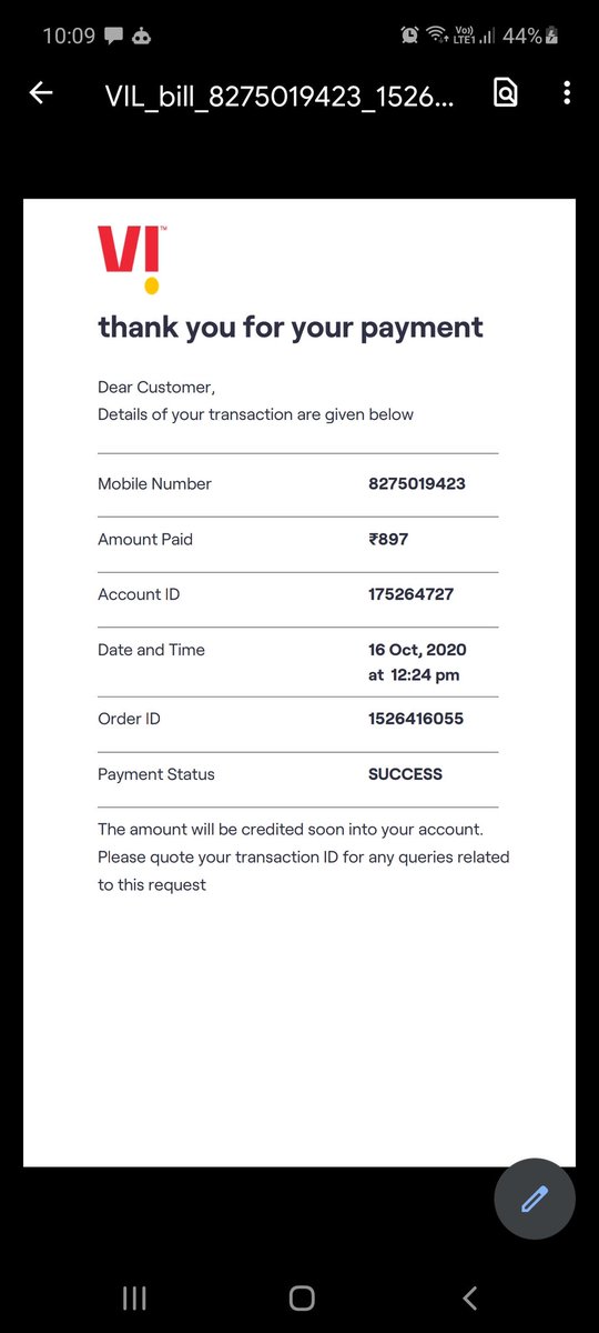 anandmutha's tweet photo. In spite of payment before due date To  vi mobile the  @ViCustomerCare harassment continues.  These fools are asking for full bank statement and not believing their own generated payment receipt. Since one month I am following up but every time new fool calls me for payment https://t.co/261iz7NgK2