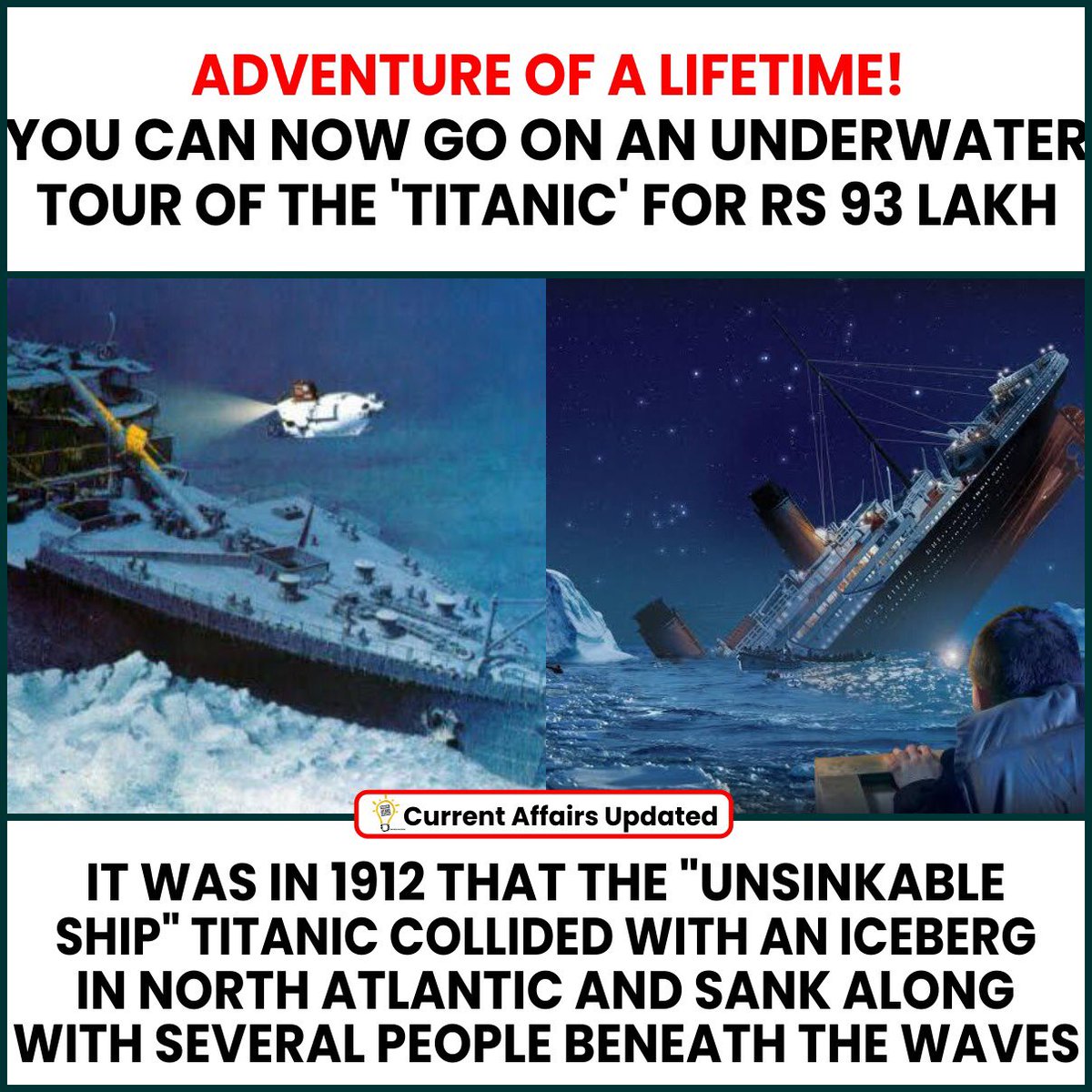 Adventure Of A Lifetime! You Can Now Go On An Underwater Tour Of The ' Titanic' For Rs 93 Lakh