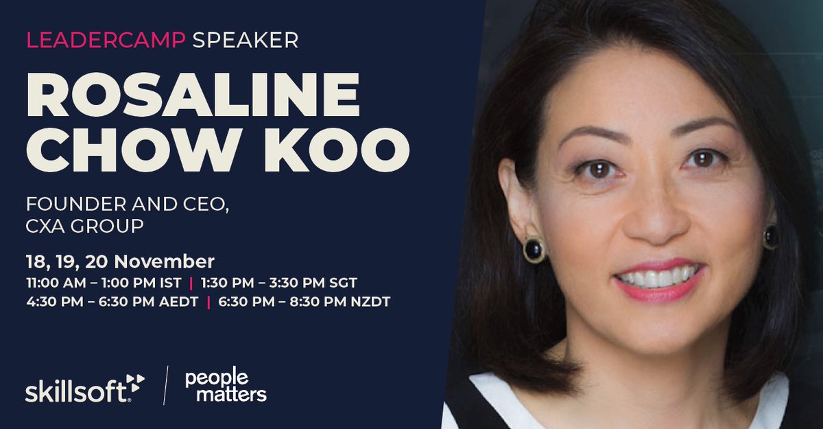 Skillsoft APAC (@skillsoftapac) on Twitter photo Transforming Your #Leadership: Focus on the ‘self’ and how to build your own personalised learning journey. With Elisa M. Vincent, VP- Global Talent Enablement at <a href="/Skillsoft/">Skillsoft</a> + <a href="/rozchowkoo/">Rosaline Koo</a>, Founder and CEO, CXA Group. <a href="/PeopleMatters2/">People Matters</a> #Leadercamp Transforming Your #Leadership: Focus on the ‘self’ and how to build your own personalised learning journey. With Elisa M. Vincent, VP- Global Talent Enablement at <a href="/Skillsoft/">Skillsoft</a> + <a href="/rozchowkoo/">Rosaline Koo</a>, Founder and CEO, CXA Group. <a href="/PeopleMatters2/">People Matters</a> #Leadercamp