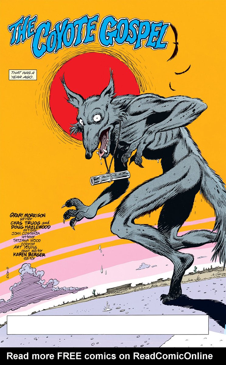 Issue five is the Coyote Gospel a legendary turn around setting the stage for the rest of the series, while it is stand alone as a story it's themes become CENTRAL to the run. The question, is it right to enjoy the suffering of fictional characters? Are they more real then us?