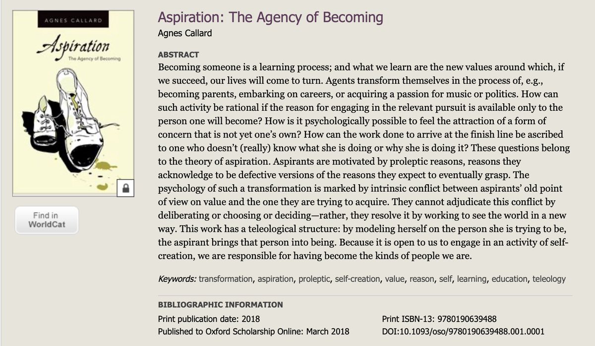 aha,  @vervaeke_john builds on the “aspiration” thought from  @AgnesCallard but counters that aspiration (acting to acquire new values, becoming a new agent, self-creation) relies on our “symbolic capacity or capacity for enacted symbolic behavior