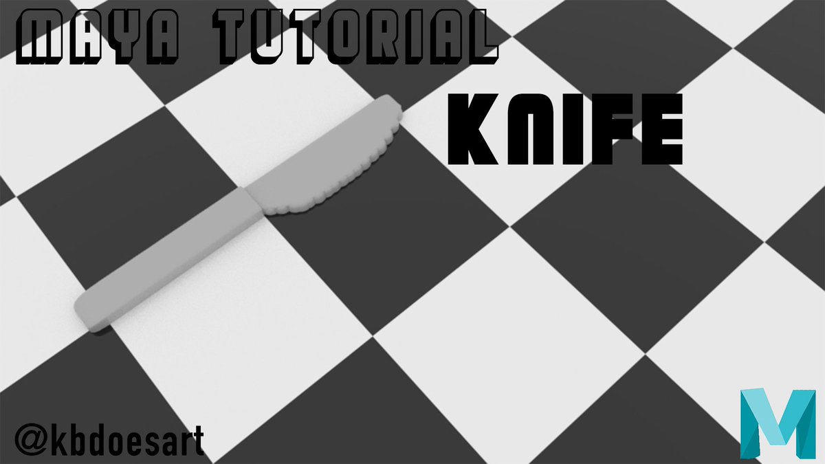 kbdoesart's tweet photo. Welcome back to Tutorial Tuesday!
It’s another Maya tutorial! The last of the silverware with a super simple knife model :) link is in bio!
#art #artist #maya #mayamodeling #mayamodel #3d #3dmodel #modelingtutorial #mayatutorial #tutorial
https://t.co/RdWxZqlxQ9 https://t.co/s3ioyhHQpO