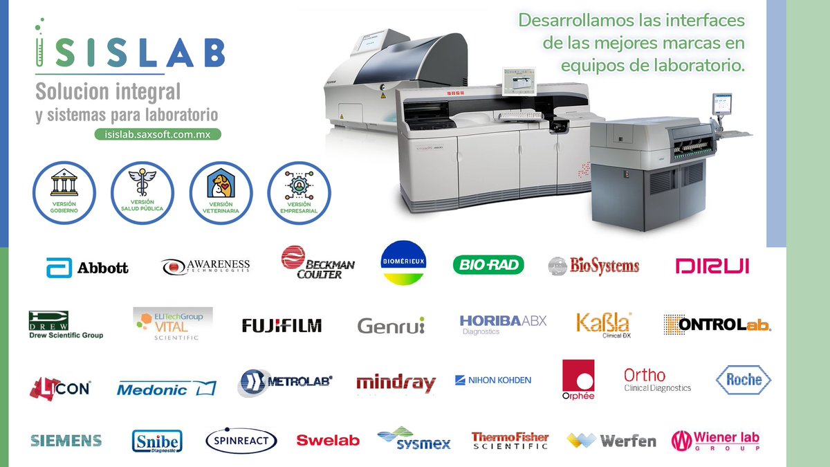 SAXSOFTMX's tweet photo. Cómo todo un #profesional resultados directo del analizador a reporte del paciente...
Contamos con 104 interfaces a elegir de nuestro catálogo, desde MXN $799 software + interface (gratis por 3 meses)
Modelos listos.. Solo para enviarte los cables
https://t.co/w2F5Nmoz7v https://t.co/1kdnpVSbAZ
