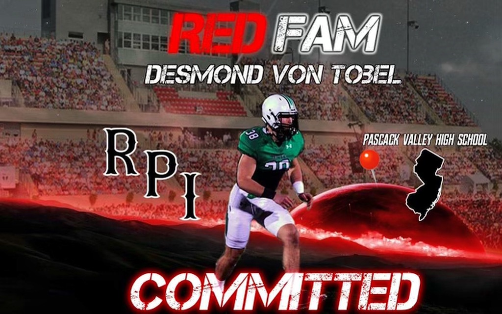 Des_Vontobel's tweet photo. After many fantastic conversations with Coach Dittman and along with other members of the RPI football staff,  I’m proud to announce my commitment to @RPIFootball  where I'll look to continue both my academic and athletic career. Thank you to all who have been by my side. #REDFAM https://t.co/EA3vJYmvsA
