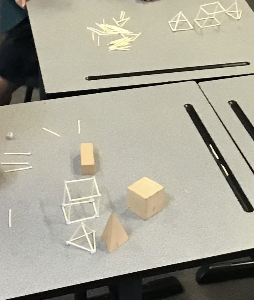 More work on our 3D object inquiry today. Firstly a discussion using <a href="/Shapes3D/">Shapes 3D Geometry apps</a> augmented reality app on the iPad then making our own using matchsticks and blu tack. #ibpyp #inquiry