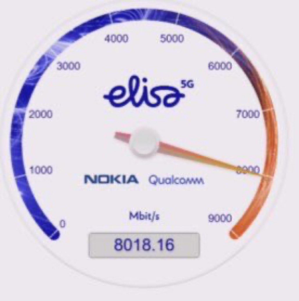 Kurkistus tulevaisuuteen!

<a href="/ElisaOyj/">Elisa</a> kaupallisessa #5G verkossa päästiin eilen uskomattomaan 8 Gbps:n nopeuteen ensimmäisenä operaattorina maailmassa kumppanien <a href="/nokia/">Nokia</a> ja <a href="/Qualcomm/">Qualcomm</a> kanssa! 

Ensimmäiset asiakastoteutukset vuoden 2021 aikana!