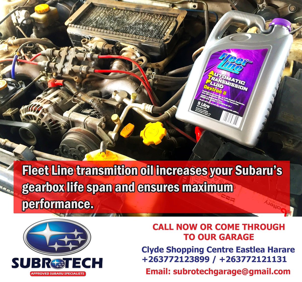 SubrotechZim1's tweet photo. Transmission fluid is important for lubricating the parts of your #Subaru gearbox and reducing wear and tear caused by friction and heat. Come through to our garage or call us on +263772123899 / +263772121131. #subarulegacy #subaruimpreza #SubaruForester #subaruoutback https://t.co/uhTuVt3SIN