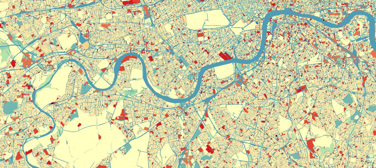 TomTheMap's tweet image. #30DayMapChallenge Day 18: Landuse
@GeomniUK #UKMap data showing high level land-use of #London. Transport is blue, including the river Thames.