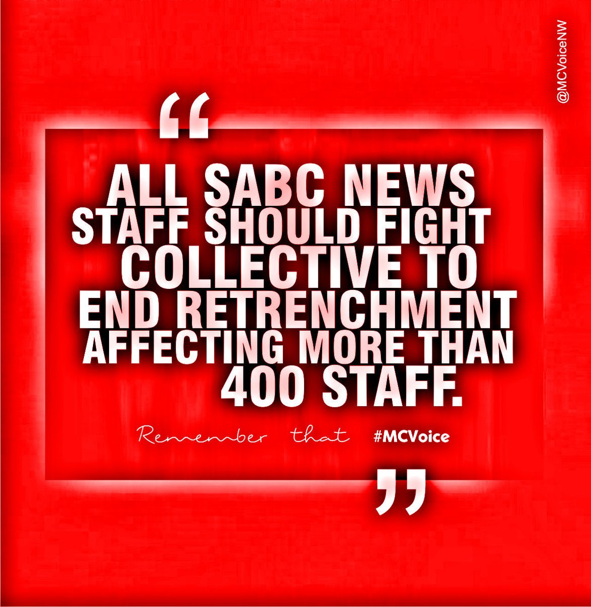 etmashigo's tweet photo. The Current @SABCNews Retrenchments sagga is a sign of Management Incompetency and ignorance to listen to the voice of the voiceless #SpeakUpAgainstRetrenchments https://t.co/4ENEvfksQ4