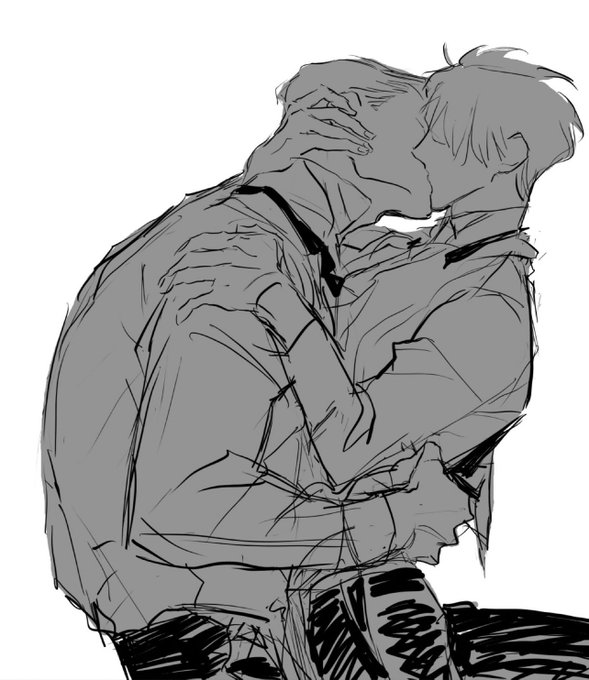 서로 목 끌어 안는 자세... 현윶으로 너무 좋아함. 맨날 이 포즈로만 그려; 하지만 존나 좋거든요...서로에 대한 집착이 느껴지지 않나오..? 