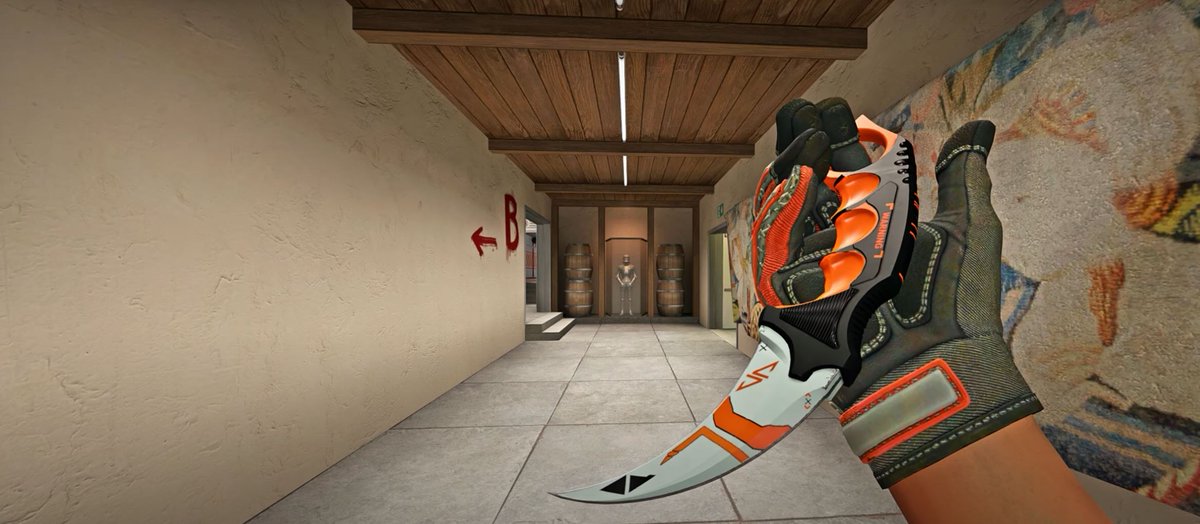 DaddyskinsCSGO's tweet photo. Karambit | Asiimov 🟠⚪

Should the Asiimov skin be added onto knives on CSGO?🤔 https://t.co/FEIu9S0nuI