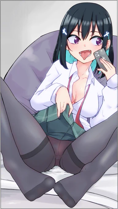 童貞君たちにエア足コキしてくれる裏垢女子の絵 